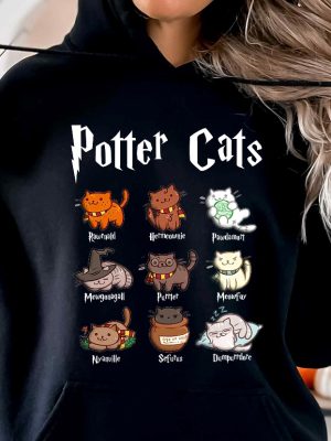 Potter Cats Hoodie Harry Potter Names For Cats Shirt Harry Potter Characters Shirt Harry Potter Cat Names Shirt riracha 3