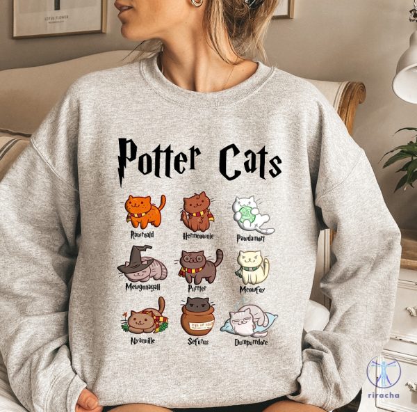 Potter Cats Hoodie Harry Potter Names For Cats Shirt Harry Potter Characters Shirt Harry Potter Cat Names Shirt riracha 5