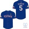 Rangers Corey Seager Shirt Rangers Corey Seager Replica Postseason Jersey 2024 Giveaway riracha 1