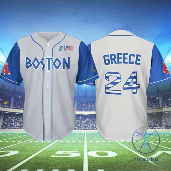 Boston Red Sox Greek Jersey Greek Celebration Red Sox 2024 Giveaways Jersey riracha 1