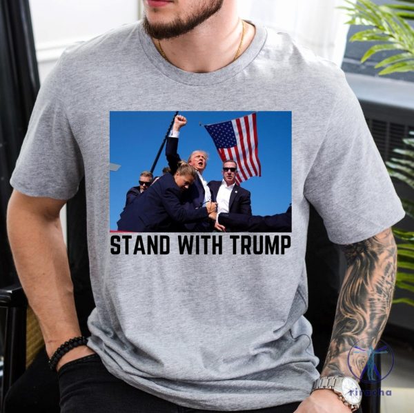 Stand With Trump Shirt They Missed Trump Rally Shirt The Return Make America Great Again Sweatshirt Trump 2024 Shirt riracha 3