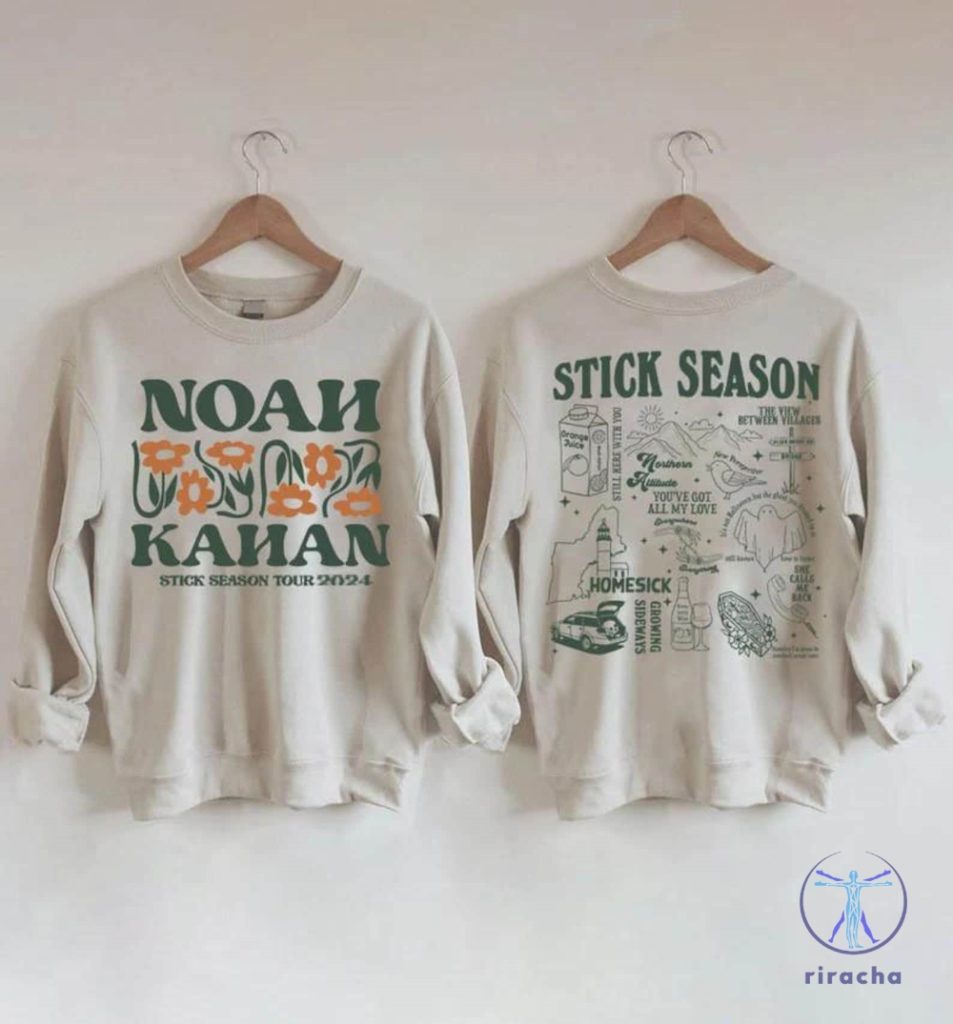 Vintage Sides Stick Season Tour 2024 Sweatshirt Noah Kahan 2024 Setlist Shirt Setlist Noah Kahan Shirt riracha 1