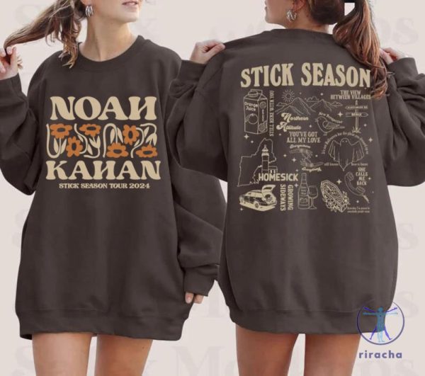 Vintage Sides Stick Season Tour 2024 Sweatshirt Noah Kahan 2024 Setlist Shirt Setlist Noah Kahan Shirt riracha 2