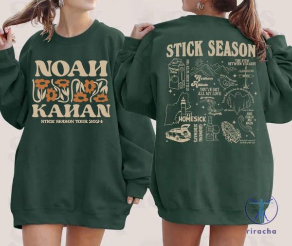 Vintage Sides Stick Season Tour 2024 Sweatshirt Noah Kahan 2024 Setlist Shirt Setlist Noah Kahan Shirt riracha 3