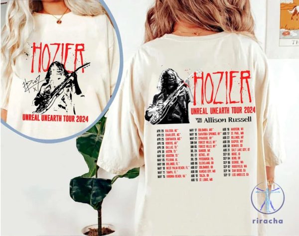 Hozier Unreal Unearth Tour T Shirt Hozier Tour 2024 Music Tour Shirt Hozier Tour Shirt Hozier Concert Rock Tour 2024 riracha 1