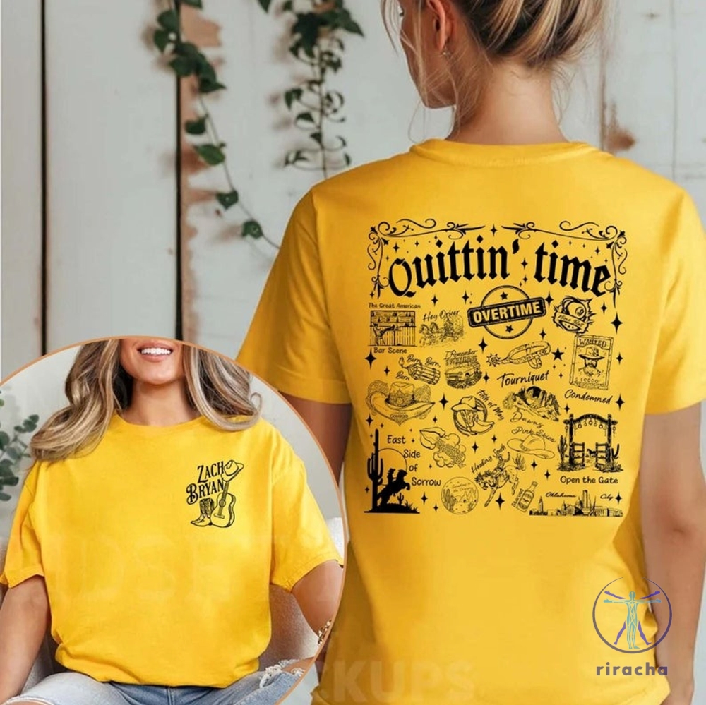 Vintage Zach Quittin Time Tour 2024 Shirt Zach Bryan Quittin Time Tour Merch Shirt Quittin Time Tour Merch Shirt