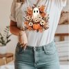 Retro Ghost Shirt Vintage Floral Ghost Halloween Shirt Flower Halloween Shirt Cute Ghost Shirt riracha 1