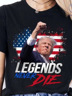 Trump Legends Never Die Trump Fight 2024 Shirt Pennsylvania Rally Shirt Dark riracha 2