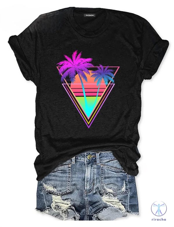 Neon Palm Tree Glow Bright Shirt Neon Palm Tree Glow Bright T Shirt riracha 3