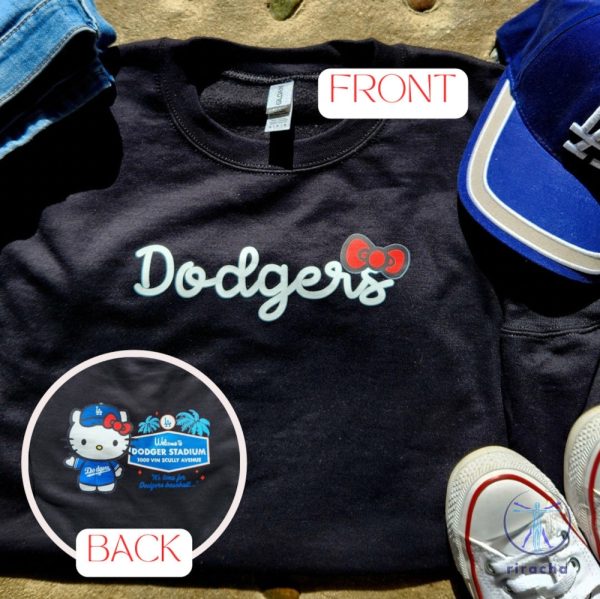 Hello Kitty Dodgers Apparel Hello Kitty Dodgers Hoodie Hello Kitty Dodgers Crewneck Hello Kitty Dodgers Shirt riracha 1