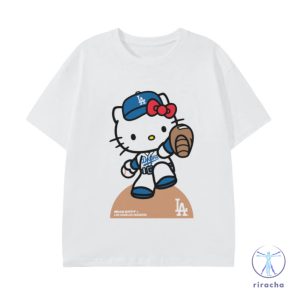 Hello Kitty Dodgers T Shirt Hello Kitty Baseball Tee Los Angeles Dodgers Tee Gifts For Woman Hello Kitty Dodgers Shirt riracha 2