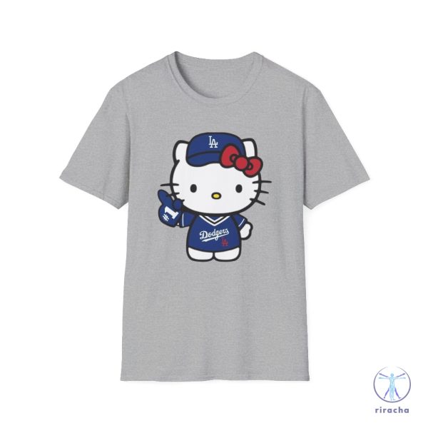 Los Angeles Dodgers Hello Kitty T Shirt Cute Baseball Fan Apparel Hello Kitty Dodgers T Shirt riracha 2