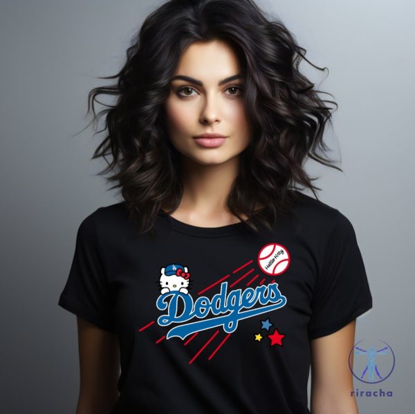 Dodgers Hello Kitty Tee Los Angeles Kitty Shirt Dodgers Fan Shirt Dodgers Merch Hello Kitty Dodgers Shirt riracha 2