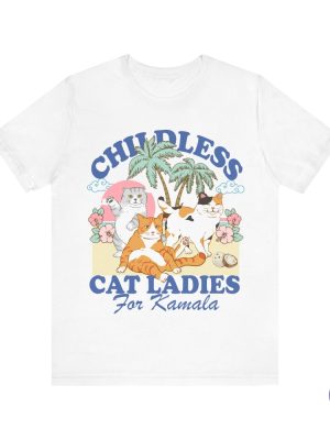 Childless Cat Lady For Kamala Childless Cat Lady For Harris Kamala Coconut Tree Childless Cat Lady Shirt riracha 4