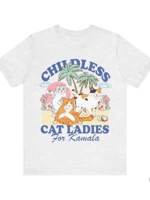 Childless Cat Lady For Kamala Childless Cat Lady For Harris Kamala Coconut Tree Childless Cat Lady Shirt riracha 7