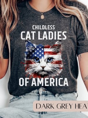 Childless Cat Lady Meme Shirt Kamala Harris 2024 Shirt Madam President Tee Childless Cat Lady Shirt riracha 4