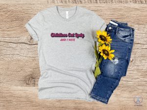 Childless Cat Lady And I Vote T Shirt Liberal Democrat Gift Pro Democracy Tshirt Childless Cat Lady Shirt riracha 8