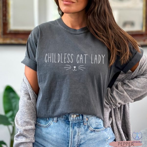 Childless Cat Lady Tshirt 2024 Election Political Shirts Childless Cat Lady Shirt riracha 3