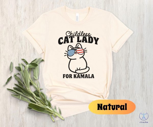 Childless Cat Lady For Kamala Shirt Vote Blue 2024 Democrat Tshirt Pro Democracy Tee Childless Cat Lady Shirt riracha 1