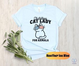 Childless Cat Lady For Kamala Shirt Vote Blue 2024 Democrat Tshirt Pro Democracy Tee Childless Cat Lady Shirt riracha 3