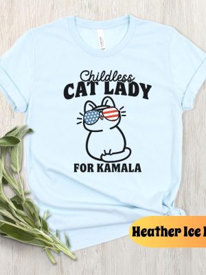 Childless Cat Lady For Kamala Shirt Vote Blue 2024 Democrat Tshirt Pro Democracy Tee Childless Cat Lady Shirt riracha 3