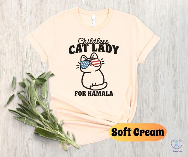 Childless Cat Lady For Kamala Shirt Vote Blue 2024 Democrat Tshirt Pro Democracy Tee Childless Cat Lady Shirt riracha 8