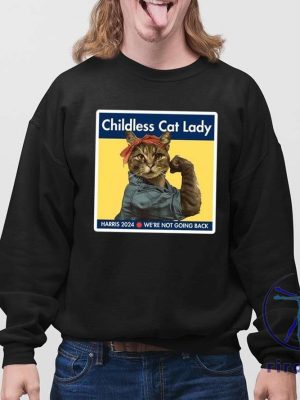 Childless Cat Lady Harris 2024 Were Not Going Back Shirt Childless Cat Lady T Shirt Childless Cat Lady Shirt riracha 4