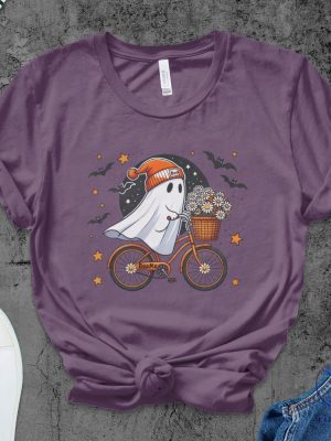 Halloween Ghost Shirt Cute Ghost Shirt Womens Halloween Shirt Ghost Face Costume Shirt Ghost Bike Shirt riracha 3