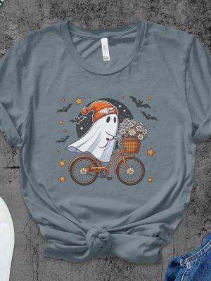 Halloween Ghost Shirt Cute Ghost Shirt Womens Halloween Shirt Ghost Face Costume Shirt Ghost Bike Shirt riracha 5