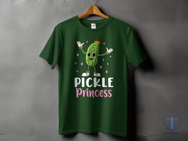 Cartoon Pickle Princess T Shirt Cute Pickle Character Royalty Graphic Fun Quirky Tee Pickle Princess Shirt riracha 2