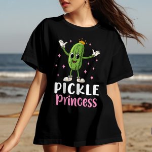 Cartoon Pickle Princess T Shirt Cute Pickle Character Royalty Graphic Fun Quirky Tee Pickle Princess Shirt riracha 7