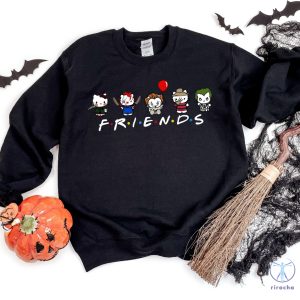 Custom Hello Kitty Friends Halloween Sweatshirt Horror Movie Characters Hello Kitty Halloween T Shirt riracha 4