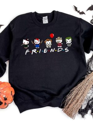 Custom Hello Kitty Friends Halloween Sweatshirt Horror Movie Characters Hello Kitty Halloween T Shirt riracha 4