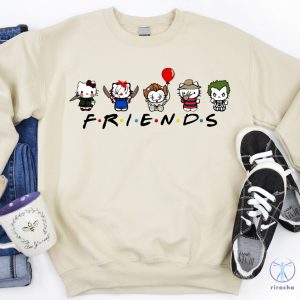 Custom Hello Kitty Friends Halloween Sweatshirt Horror Movie Characters Hello Kitty Halloween T Shirt riracha 5