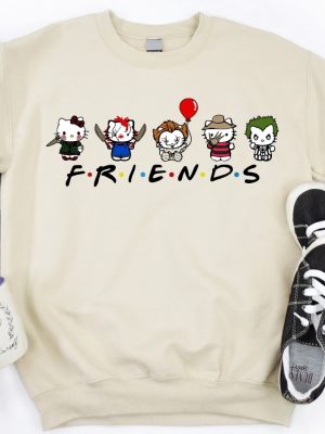 Custom Hello Kitty Friends Halloween Sweatshirt Horror Movie Characters Hello Kitty Halloween T Shirt riracha 5