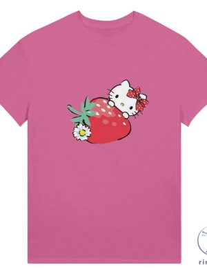 Hello Kitty Kawaii Character Shirt Strawberry Hello Kitty Shirt Hello Kitty Nerd Shirt riracha 3