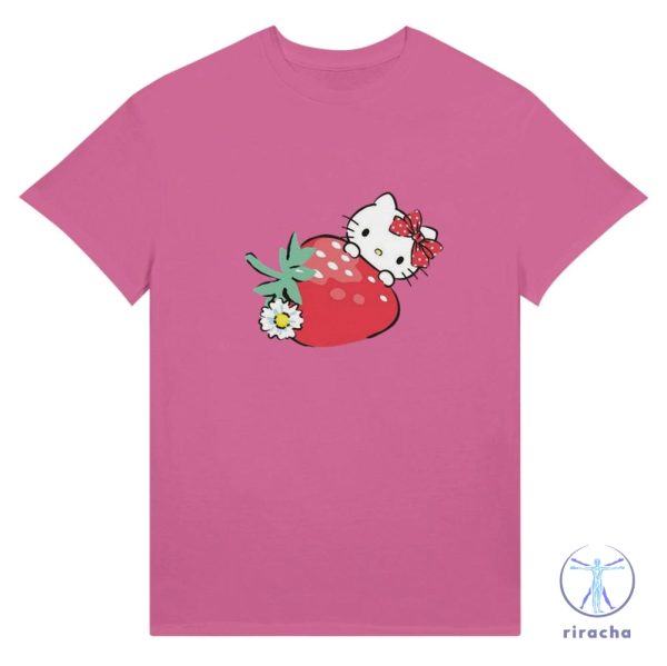 Hello Kitty Kawaii Character Shirt Strawberry Hello Kitty Shirt Hello Kitty Nerd Shirt riracha 3