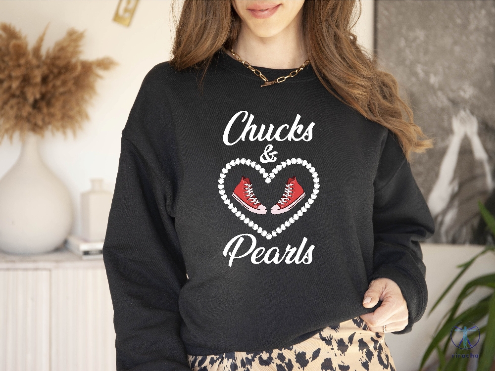 Chucks And Pearls Sweatshirt Im With Her Kamala Shirt Kamala 2024 Shirt Chucks And Pearls T Shirt