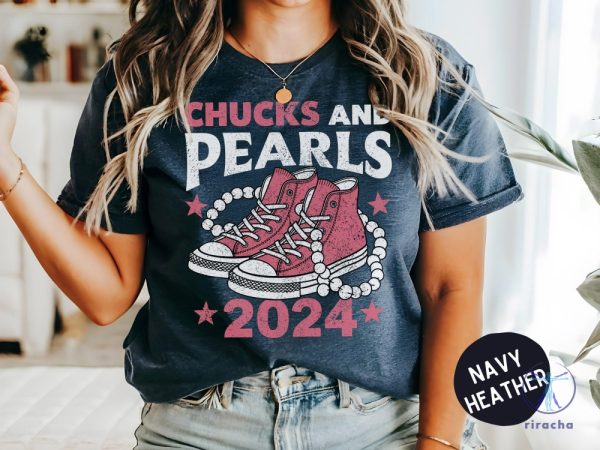 Chucks And Pearls 2024 Pink Sneakers T Shirt Chucks And Pearls T Shirt riracha 1