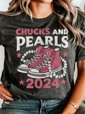 Chucks And Pearls 2024 Pink Sneakers T Shirt Chucks And Pearls T Shirt riracha 2