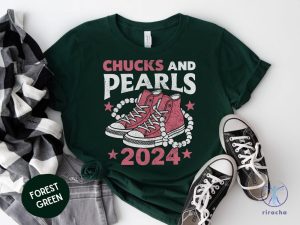 Chucks And Pearls 2024 Pink Sneakers T Shirt Chucks And Pearls T Shirt riracha 3