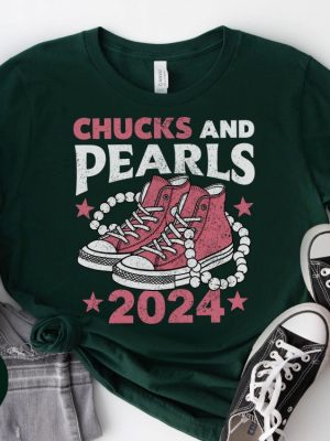 Chucks And Pearls 2024 Pink Sneakers T Shirt Chucks And Pearls T Shirt riracha 3