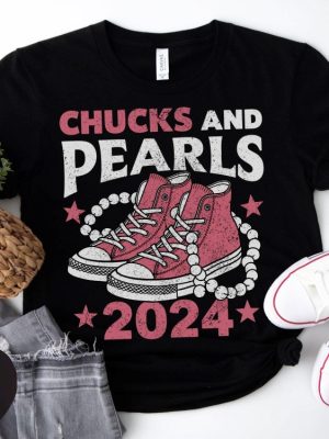 Chucks And Pearls 2024 Pink Sneakers T Shirt Chucks And Pearls T Shirt riracha 4