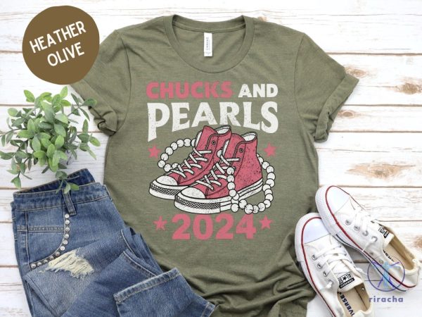 Chucks And Pearls 2024 Pink Sneakers T Shirt Chucks And Pearls T Shirt riracha 5