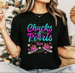 Kamala Harris 2024 Shirt Chucks And Pearls Shirt Madam President Tee Chucks And Pearls T Shirt riracha 3