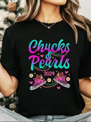 Kamala Harris 2024 Shirt Chucks And Pearls Shirt Madam President Tee Chucks And Pearls T Shirt riracha 3