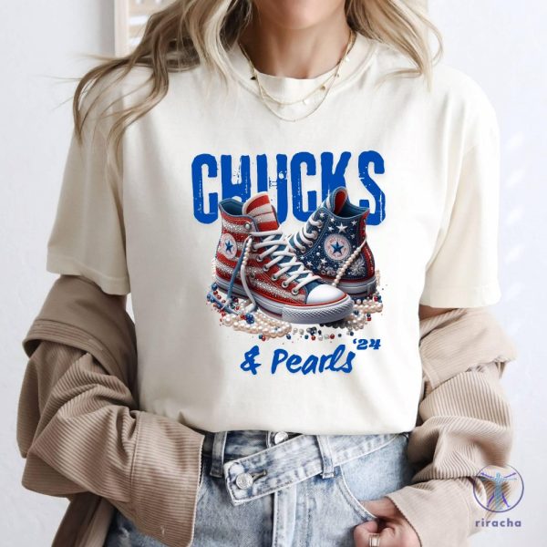 Chucks And Pearls Shirt Kamala Harris 2024 Shirt Chucks And Pearls T Shirt riracha 1