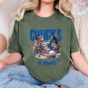 Chucks And Pearls Shirt Kamala Harris 2024 Shirt Chucks And Pearls T Shirt riracha 2