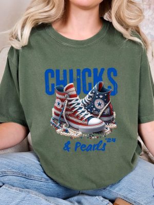 Chucks And Pearls Shirt Kamala Harris 2024 Shirt Chucks And Pearls T Shirt riracha 2