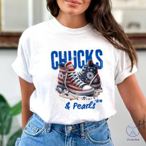 Chucks And Pearls Shirt Kamala Harris 2024 Shirt Chucks And Pearls T Shirt riracha 3